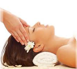 Woman head massage