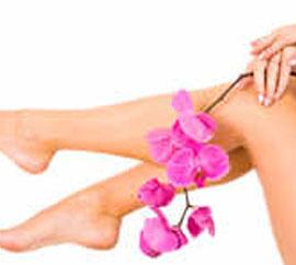 Smooth legs with pink flowers